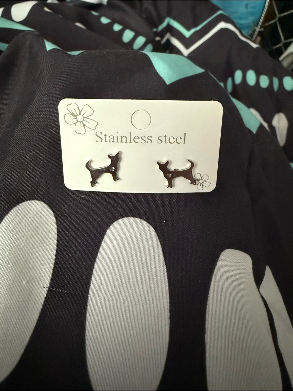 Stainless Steel Dog Earrings
